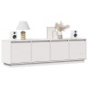 Meuble TV Blanc 156x37x45 cm Bois de pin massif 614067614067