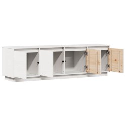 Meuble TV Blanc 156x37x45 cm Bois de pin massif 614067614067