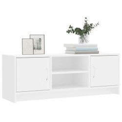 Meuble TV blanc 102x30x37,5 cm bois d'ingénierie 614071614071