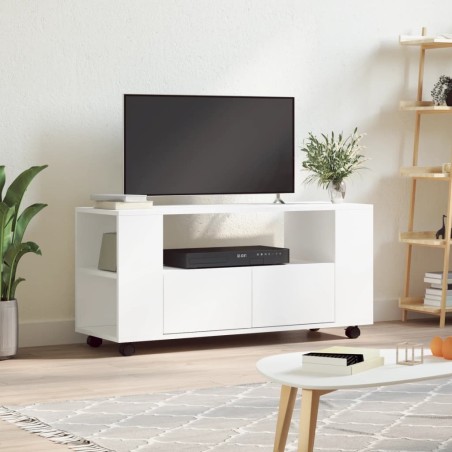 Meuble TV blanc 102x34,5x43 cm bois d'ingénierie 614072614072