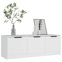 Meuble TV Blanc 102x35x36,5 cm Bois d'ingénierie 614073614073