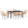Ensemble de salle à manger pour jardin 7 pcs Marron 614074614074