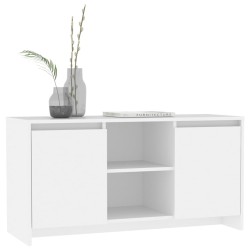 Meuble TV Blanc 102x37,5x52,5 cm Bois d'ingénierie 614076614076