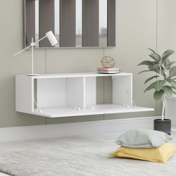 Meuble TV Blanc 100x30x30 cm Bois d’ingénierie 614077614077