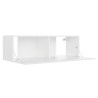 Meuble TV Blanc 100x30x30 cm Bois d’ingénierie 614077614077