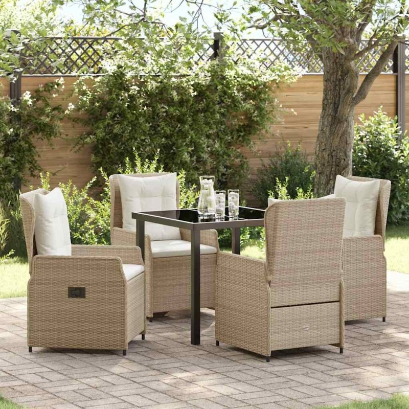 Ensemble de salle à manger pour jardin 5 pcs polyrotin 614079614079