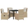 Ensemble de salle à manger pour jardin 5 pcs polyrotin 614079614079