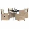 Ensemble de salle à manger pour jardin 5 pcs polyrotin 614079614079