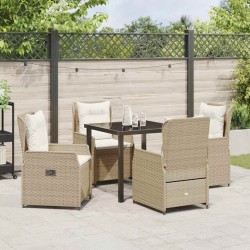Ensemble de salle à manger pour jardin 5 pcs polyrotin 614079614079