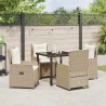 Ensemble de salle à manger pour jardin 5 pcs polyrotin 614079614079