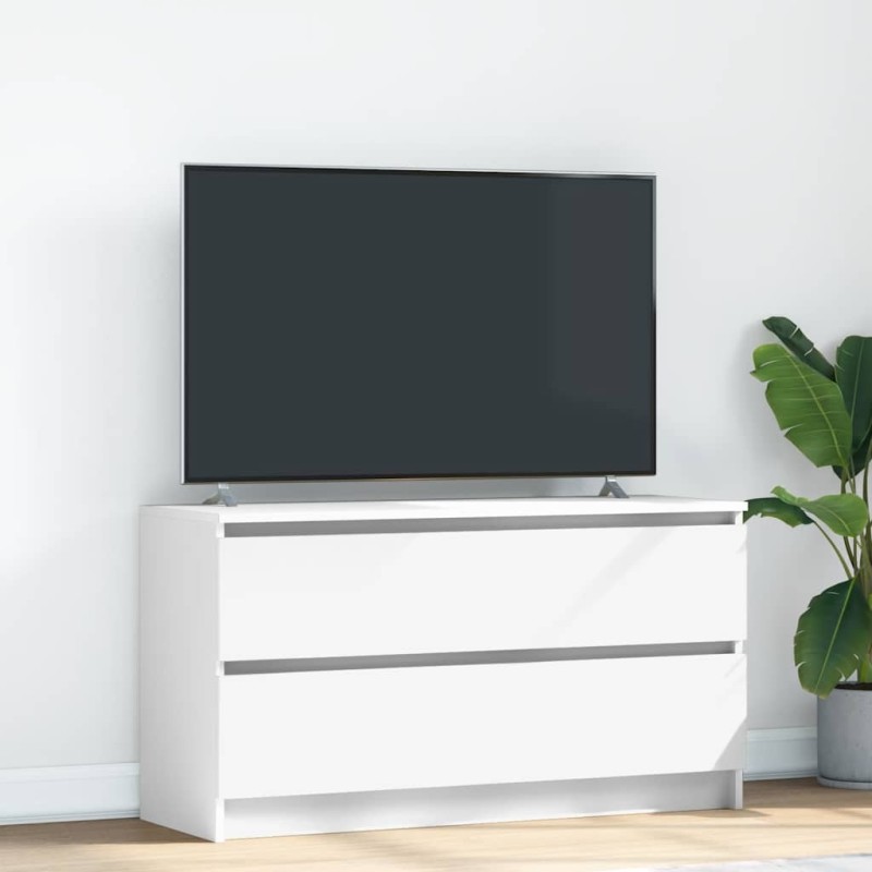 Meuble TV blanc 100x35x54 cm bois d'ingénierie 614081614081