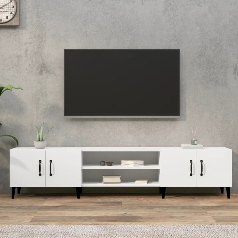 Meuble TV Blanc 180x31,5x40 cm Bois d'ingénierie 614083614083