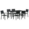 Ensemble de salle à manger pour jardin 7 pcs Noir 614084614084