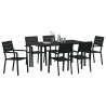 Ensemble de salle à manger pour jardin 7 pcs Noir 614084614084