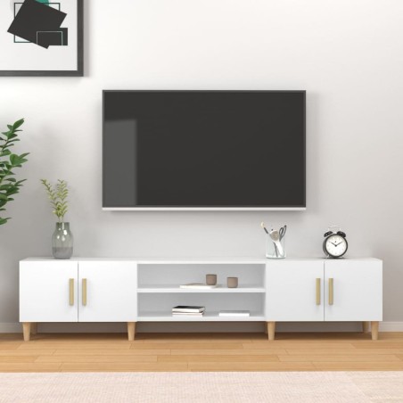 Meuble TV Blanc 180x31,5x40 cm Bois d'ingénierie 614085614085