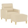 Fauteuil avec repose-pied Crème 60 cm Tissu 614089614089