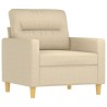 Fauteuil avec repose-pied Crème 60 cm Tissu 614089614089