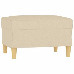 Fauteuil avec repose-pied Crème 60 cm Tissu 614089614089