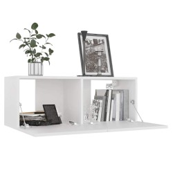 Meuble TV Blanc 80x30x30 cm Bois d'ingénierie 614090614090
