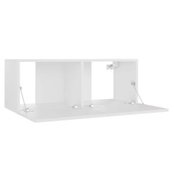 Meuble TV Blanc 80x30x30 cm Bois d'ingénierie 614090614090