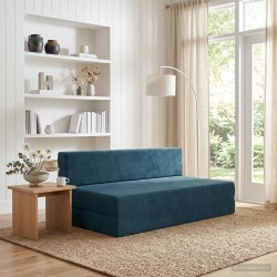 Canapé-lit pliable Bleu 152 x 86,5 x 60 cm Tissu 614101614101