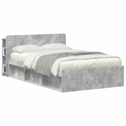 Cabinet de Tête de Lit Gris béton Bois d'ingénierie 614109614109