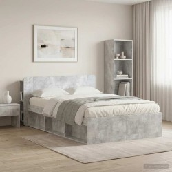 Cabinet de Tête de Lit Gris béton Bois d'ingénierie 614109614109