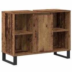 Cabinet de salle de bain avec porte Bois Ancien 80 x 33 x 60 cm 614116614116