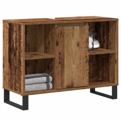 Cabinet de salle de bain avec porte Bois Ancien 80 x 33 x 60 cm 614116614116