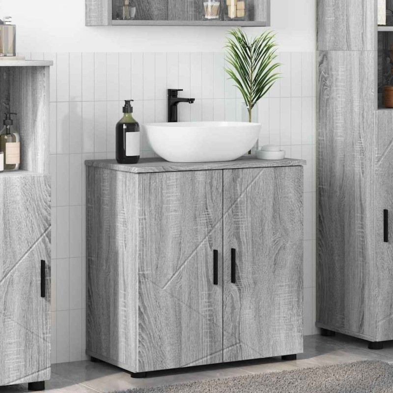Cabinet de salle de bain avec porte Gris Sonoma 61 x 35 x 64 cm 614117614117