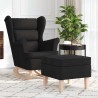 Chaise à bascule avec repose-pied Noir Tissu 614119614119