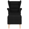 Chaise à bascule avec repose-pied Noir Tissu 614119614119