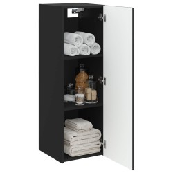 Cabinet de Salle de Bain Mural Noir 33 x 34,5 x 60 cm 614121614121