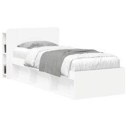 Cabinet de Tête de Lit avec stockage Blanc Bois d'ingénierie 614122614122