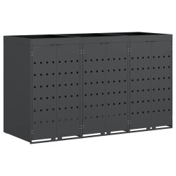 Rangement de poubelle à roulettes pour 3 poubelles Anthracite 614127614127