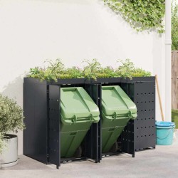 Rangement de poubelle à roulettes pour 3 poubelles Anthracite 614127614127