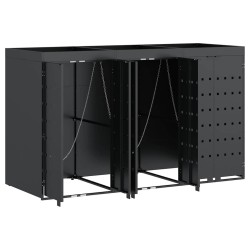 Rangement de poubelle à roulettes pour 3 poubelles Anthracite 614127614127