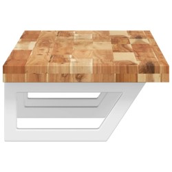 Étagère de vasque murale acier et bois massif d'acacia 614130614130