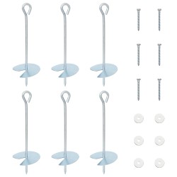 Ancre de terre 6 pcs Argenté Ø10 x 30 cm Métal galvanisé 614134614134
