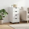Cabinet roulant Blanc 34 x 39 x 65,5 cm Bois de Pin Massif 614135614135