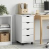 Cabinet roulant Blanc 34 x 39 x 65,5 cm Bois de Pin Massif 614135614135