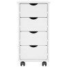 Cabinet roulant Blanc 34 x 39 x 65,5 cm Bois de Pin Massif 614135614135