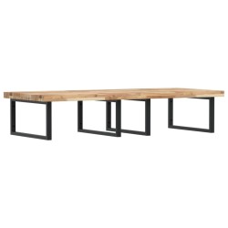 Étagère de vasque murale acier et bois massif d'acacia 614137614137