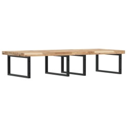 Étagère de vasque murale acier et bois massif d'acacia 614137614137