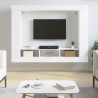 Meuble TV blanc 152x22x113 cm bois d'ingénierie 614142614142