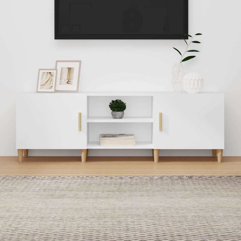 Meuble TV Blanc 150x30x50 cm Bois d'ingénierie 614143614143