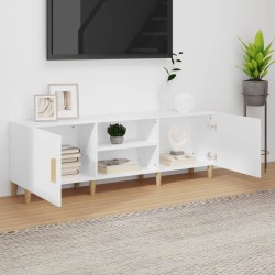 Meuble TV Blanc 150x30x50 cm Bois d'ingénierie 614143614143