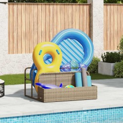 Rangement pour matelas gonflables de piscine beige 110 x 100 x 57 cm résine tressée 614144614144