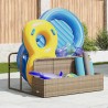 Rangement pour matelas gonflables de piscine beige 110 x 100 x 57 cm résine tressée 614144614144