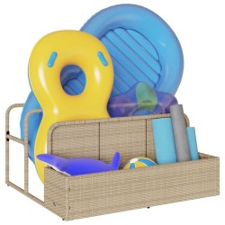 Rangement pour matelas gonflables de piscine beige 110 x 100 x 57 cm résine tressée 614144614144